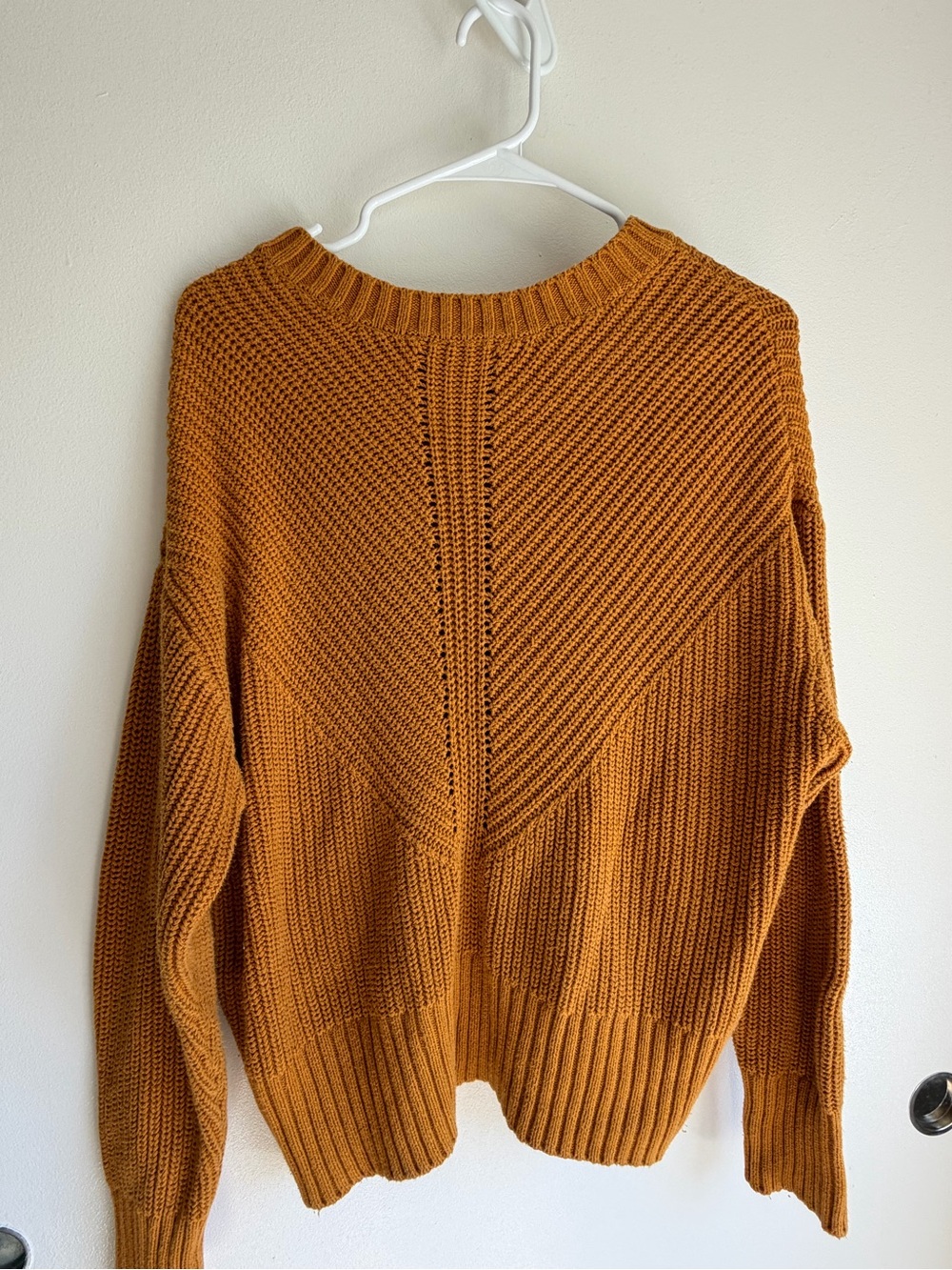a.n.a Chunky Scoop-Neck Sweater in Burnt Orange